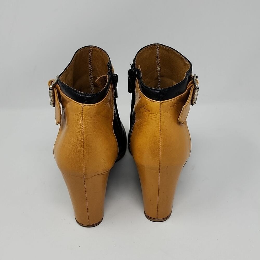 Maison Martin Margiela MM6 Colorblock Leather Open Toe Wedge Booties Size 37.5 - Picture 5 of 8